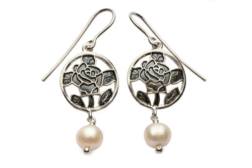 rosa pendientes plata cler munts circular